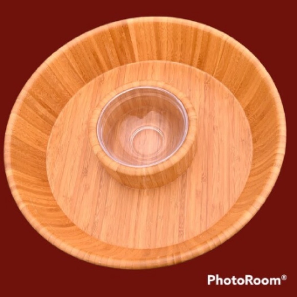 Totally Bamboo chip and dip bowl serving set